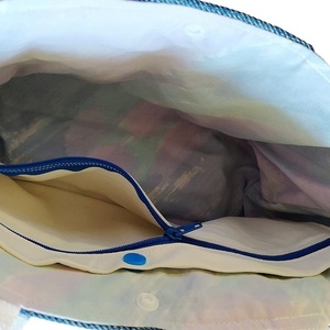Χειροποίητη υφασμάτινη τσάντα χειρός μεσαίου μεγέθους από τζιν - ύφασμα, φλοράλ, all day, χειρός, tote - 5