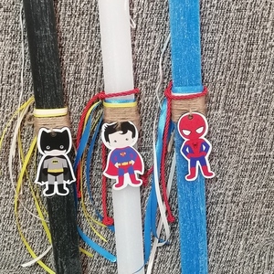 Αρωματική προσωποποιημενη λαμπάδα με Spiderman, superman, batman - αγόρι, λαμπάδες, για παιδιά, για εφήβους, σούπερ ήρωες - 3