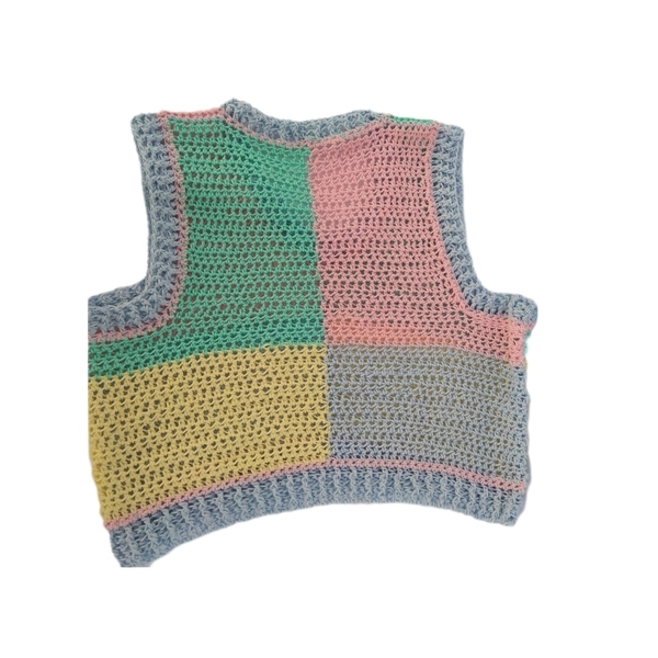 Colorful crochet top - βαμβάκι, crop top - 3