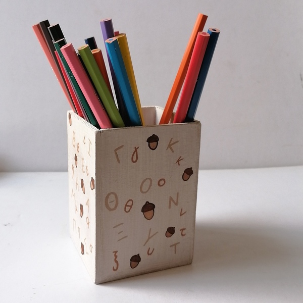Μολυβοθήκη σκιουράκι εκπαιδευτική με αλφαβήτα τετράγωνη ξύλινη 10,6εκΧ7,7εκ - για παιδιά, ειδη δώρων - 3