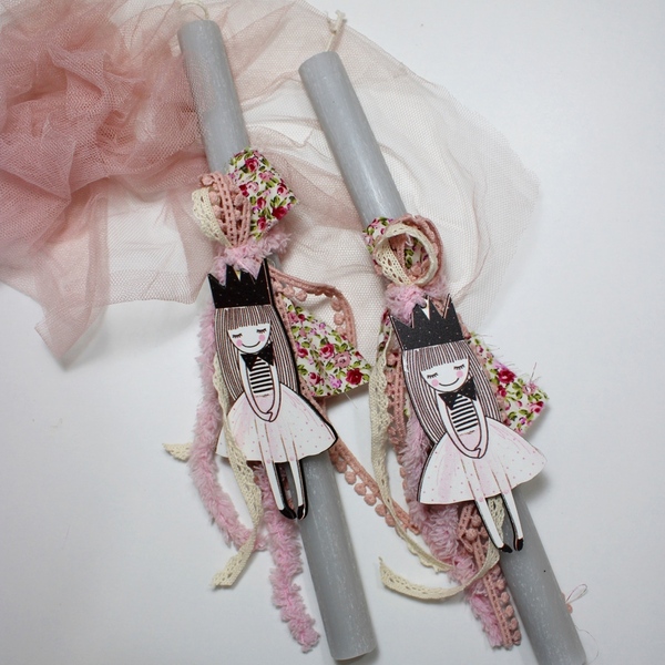Πριγκίπισσα|Αρωματική λαμπάδα με ξύλινη φιγούρα - μαγνητάκι - κορίτσι, λαμπάδες, για παιδιά, για εφήβους, πριγκίπισσες - 2