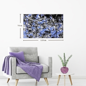 Κάδρο 50*28 εκ.| Άνθιση σε Μπλε | Φωτογραφία Εκτυπωμένη σε Καμβά Βαμβακερό 100% - πίνακες & κάδρα, λουλούδι, διακόσμηση σαλονιού - 4