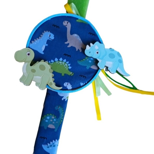 Χειροποίητη αρωματική λαμπάδα με θέμα τον "δεινόσαυρο" - λαμπάδες, δεινόσαυρος, για παιδιά, δώρο οικονομικό, ήρωες κινουμένων σχεδίων - 4