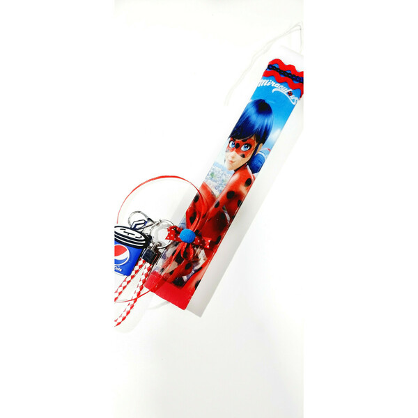 Λαμπάδα miraculous ladybug πλακέ 30 εκατοστά με μπρελόκ δώρο - κορίτσι, λαμπάδες, για παιδιά, ήρωες κινουμένων σχεδίων, παιχνιδολαμπάδες - 5