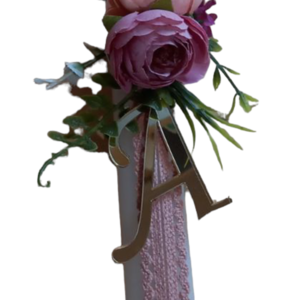 Λαμπάδα 34 εκ στολισμένη με λουλούδια - κορίτσι, λουλούδια, λαμπάδες, για ενήλικες, για εφήβους