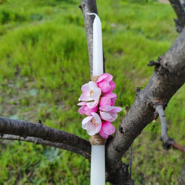 Λαμπάδα pink roses - λαμπάδες, μαμά, για ενήλικες, για εφήβους - 2