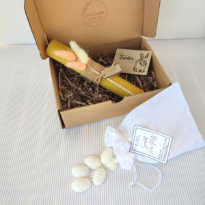 Πασχαλινό Gift Box με Λαμπάδα Κηρήθρας & Wax Melts - κορίτσι, λουλούδια, λαμπάδες, σετ, για ενήλικες - 2