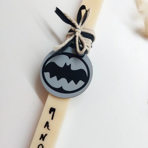 Χειροποίητη φυτική λαμπάδα Batman - αγόρι, λαμπάδες, για παιδιά, σούπερ ήρωες