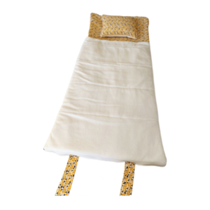 Παιδικός υπνόσακος σε λευκό κ κίτρινο χρώμα και μαξιλάρι, sleeping bag, διάστασης 58εκ x 130εκ - 3