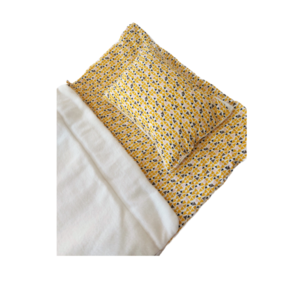 Παιδικός υπνόσακος σε λευκό κ κίτρινο χρώμα και μαξιλάρι, sleeping bag, διάστασης 58εκ x 130εκ - 4