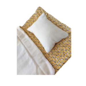 Παιδικός υπνόσακος σε λευκό κ κίτρινο χρώμα και μαξιλάρι, sleeping bag, διάστασης 58εκ x 130εκ - 5