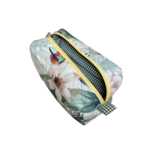 Νεσεσέρ 2 όψεων / Pouch Bag Μ "εξωτικά πουλιά" (20x10x10) - ύφασμα, δώρα για γυναίκες, καλλυντικών, ταξιδίου