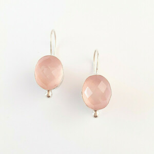 Pink heart, χειροποίητα σκουλαρίκια απο ασήμι 925 με πέτρα ροζ αχάτη. - ημιπολύτιμες πέτρες, ασήμι 925, μικρά, κρεμαστά, γάντζος