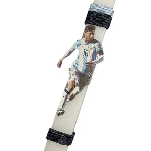 Λαμπάδα αρωματική σε λευκό χρώμα με ξύλινη φιγούρα Messi, 32 εκ. - αγόρι, λαμπάδες, για παιδιά, για ενήλικες, για εφήβους - 2