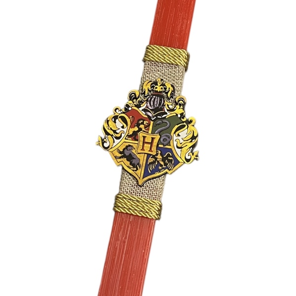 Λαμπάδα αρωματική κόκκινη με ξύλινο σήμα Χόγκουαρτς / Hogwarts, 32 εκ. - λαμπάδες, για παιδιά, για ενήλικες, για εφήβους - 3