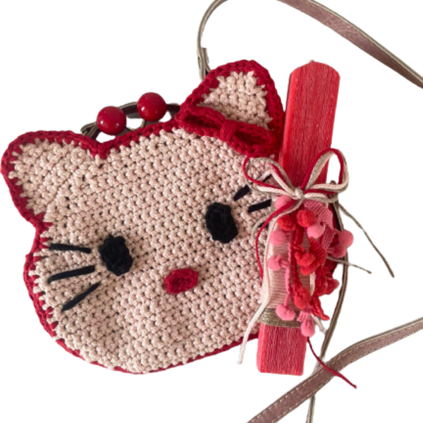 Hello kitty τσαντάκι με δώρο την αρωματική λαμπαδα - κορίτσι, λαμπάδες, σετ, για παιδιά, για ενήλικες - 3