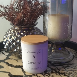 Φυτικό Αρωματικό Κερί Σόγιας Cotton Fresh 220gr - αρωματικά κεριά, διακοσμητικά, κερί σόγιας, vegan κεριά - 5