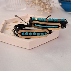 Πολύσειρο βραχιόλι (unisex) Με χαολίτη. - κορδόνια, boho, πολύσειρα, χεριού, αυξομειούμενα