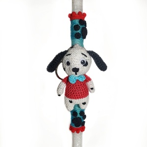 Λαμπάδα με χειροποίητο πλεκτό σκυλάκι μπρελόκ - λαμπάδες, για παιδιά, ζωάκια, παιχνιδολαμπάδες