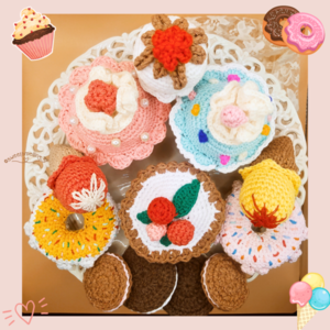 Χαριτωμένα χειροποίητα μαλακά βαμβακερά cupcakes μινιατούρες * χειροποίητα χαριτωμένα δώρα - κορίτσι, παιχνίδια, amigurumi, μινιατούρες φιγούρες, επιτραπέζιο διακοσμητικό, 100% βαμβακερό - 3