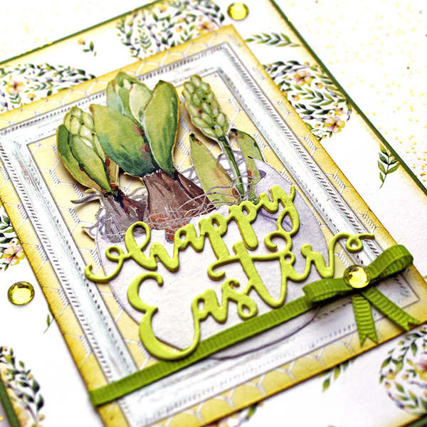 Πασχαλινή ευχετήρια κάρτα με αυγό και βολβούς - πάσχα, ευχετήριες κάρτες - 5