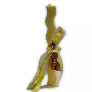 Χειροποίητη Αρωματική Λαμπάδα Από Φυτικό Κερί Σόγιας 24εκ. Με Διακοσμητικό Βιολί Usb16Gb - λαμπάδες, για παιδιά, για ενήλικες, για εφήβους