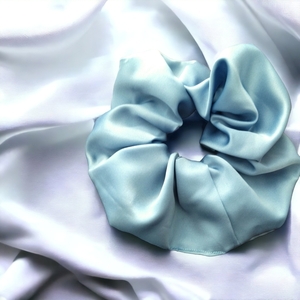 Scrunchie σατεν - ύφασμα, λαστιχάκια μαλλιών - 2