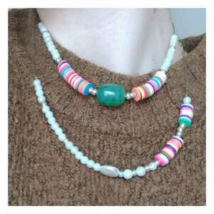 Fimo pearls - charms, χάντρες, κοντά, πέρλες, seed beads - 2