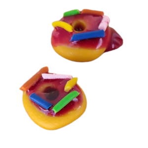 Καρφωτά σκουλαρίκια donut με γλάσο φράουλας και πολύχρωμα sprinkles / μικρά / ατσάλι / Twice Treasured - πηλός, cute, καρφωτά, ατσάλι, γλυκά - 2
