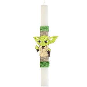 Λαμπάδα αρωματική λευκή Star Wars Mandalorian Yoda 32 εκ. - λαμπάδες, για ενήλικες, για εφήβους