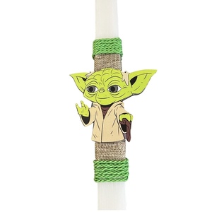 Λαμπάδα αρωματική λευκή Star Wars Mandalorian Yoda 32 εκ. - λαμπάδες, για ενήλικες, για εφήβους - 3