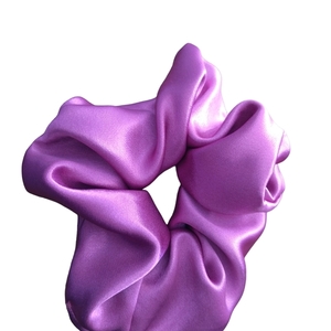 Scrunchie XXL σατέν φούξια - ύφασμα, δώρο έκπληξη, λαστιχάκια μαλλιών