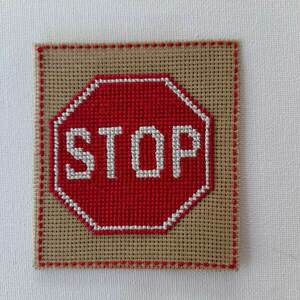 Κεντητός σελιδοδείκτης "Stop" - σελιδοδείκτες