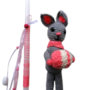 Λαμπάδα knitted bunny - κορίτσι, λαμπάδες, για παιδιά, για μωρά, παιχνιδολαμπάδες