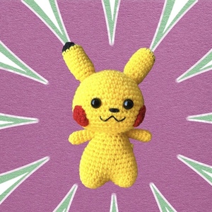 Χειροποίητο πλεκτό κουκλάκι pikachu δωράκι για το βαφτιστήρι amigurumi - παιχνίδι, λούτρινα, δωράκι, amigurumi - 4