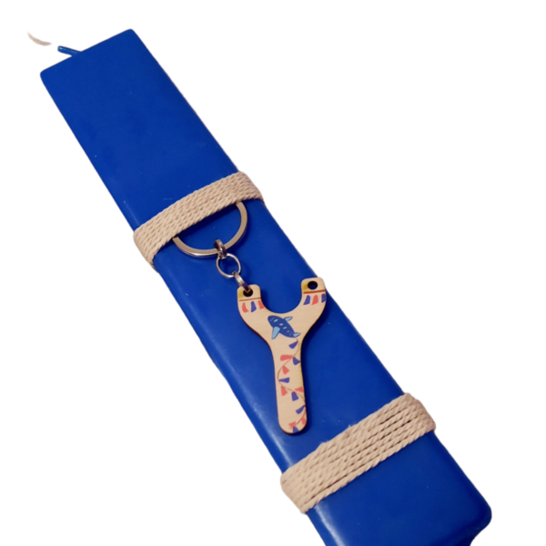 Μπλε αρωματική λαμπάδα με ξύλινο μπρέλοκ σφεντόνα με αεροπλανάκι . Διαστάσεις λαμπάδας 25x4.5 cm - αγόρι, λαμπάδες, για παιδιά, για ενήλικες, για εφήβους