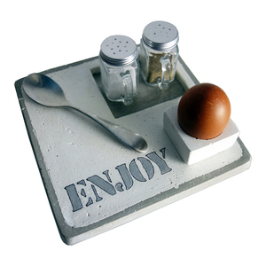 Τσιμεντένιο Σετ Για Το Αβγό " ENJOY " - τσιμέντο, σετ δώρου, είδη σερβιρίσματος