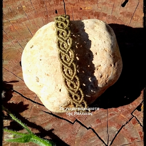 Mini endless hearts macrame βραχιόλι -λαδί . - μακραμέ, κορδόνια, χεριού, αυξομειούμενα - 4