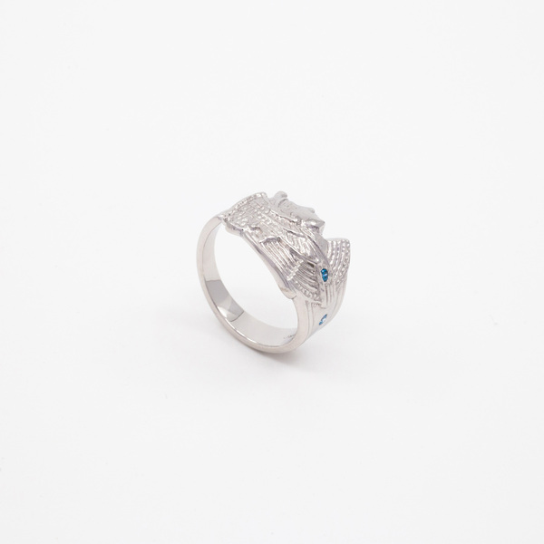 Cavero - Ναύκρατις / Επιροδιωμένο ασήμι 925 / Δαχτυλίδι με γαλάζιο ζιργκόν - ασήμι 925, ζιργκόν, επιροδιωμένα, αυξομειούμενα