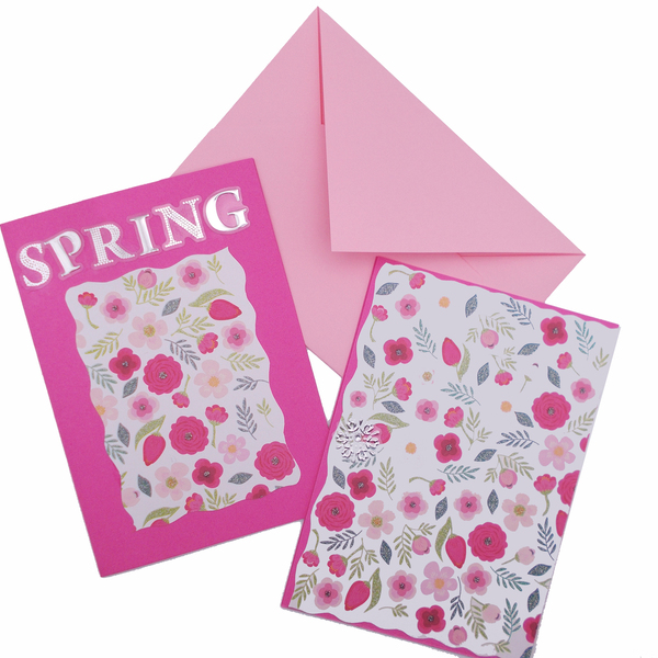 Κάρτα Ευχών Spring (1 τμχ) - λουλούδια, ζευγάρια, για παιδιά, για ενήλικες, για εφήβους