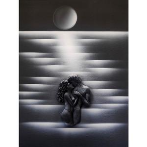 Πίνακας Ζωγραφικής, Σε Καμβά 30x40cm, Art Rubin, Τρισδιάστατος, Φιλί, Λευκό - πίνακες & κάδρα, πίνακες ζωγραφικής
