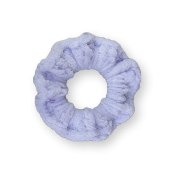 mini fluffy scrunchie λιλά (βελούδινο) - νήμα