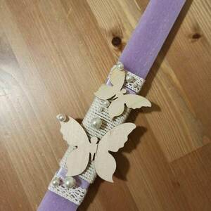 αρωματική λαμπάδα με πεταλούδες και πέρλες 30 cm - κορίτσι, για παιδιά, για ενήλικες, για εφήβους - 4