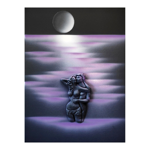 Πίνακας Ζωγραφικής, Σε Καμβά 30x40cm, Τρισδιάστατος, Art Rubin, Επαφή, Λιλά - πίνακες & κάδρα, πίνακες ζωγραφικής - 3