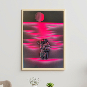 Πίνακας Ζωγραφικής, Σε Καμβά 30x40cm, Τρισδιάστατος, Art Rubin, Επαφή, Κόκκινο - πίνακες & κάδρα, πίνακες ζωγραφικής - 5