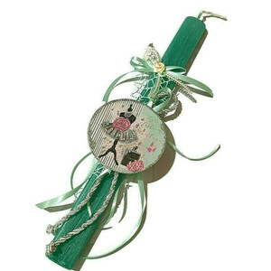 Πασχαλινή λαμπάδα με μαγνητάκι vintage style - κορίτσι, λαμπάδες, για ενήλικες, για εφήβους - 3