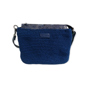 Χειροποίητη πλεκτή γυναικεία καθημερινή τσάντα ώμου μπλε -KA299 - animal print, νήμα, ώμου, all day, πλεκτές τσάντες