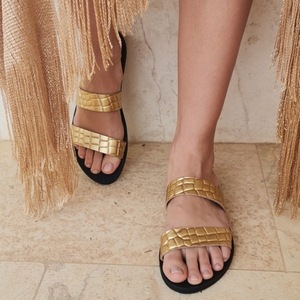 Handmade Leather Sandal : Sevasti - δέρμα, φλατ, slides