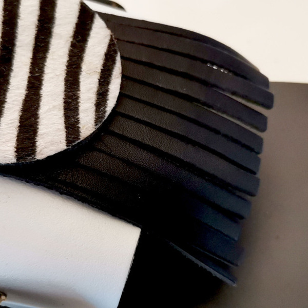 Handmade Leather Sandal : Lidia - δέρμα, μαύρα, φλατ, ankle strap - 3