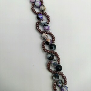 Purple Agate with Seed Beads Bracelet - ημιπολύτιμες πέτρες, χάντρες, boho, χεριού, αυξομειούμενα